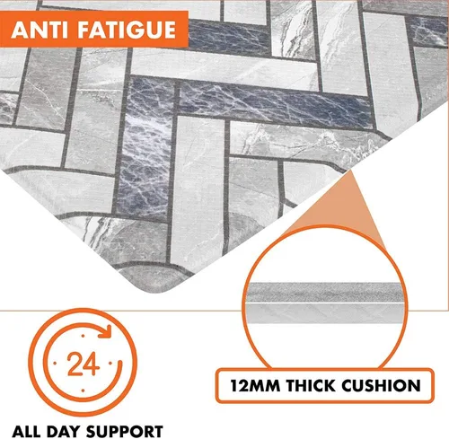 Vista 3 de OPUX - Tapete de cocina antifatiga, reversible, acolchado con espuma viscoelástica, alfombra de cocina, impermeable, antideslizante, cómoda