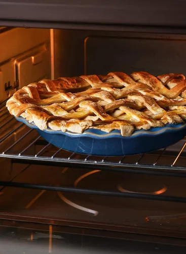 Vista 7 de LE TAUCI Plato de cerámica para hornear, molde de pastel de 9 pulgadas para pastel de manzana, pastel de nueces, plato de pastel de 36 onzas, juego