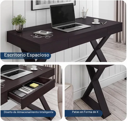 Vista 6 de Techni Mobili Escritorio moderno de 47 pulgadas con cajón, oficina en casa