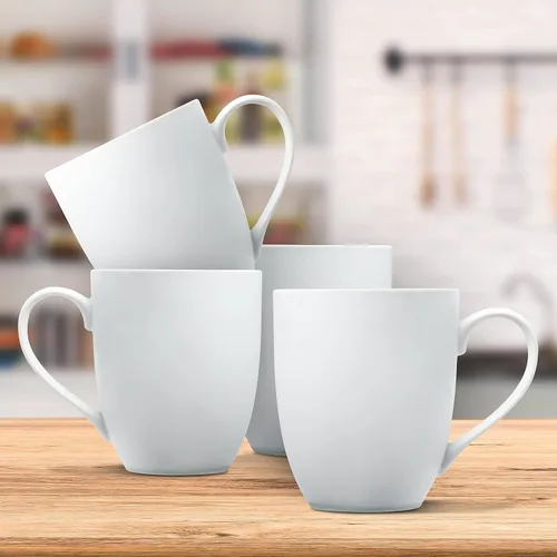 Vista 8 de DISCOUNT PROMOS Juego de 10 tazas de porcelana vitrificada Bistro, 11 oz. - Gres, café, té, blanco