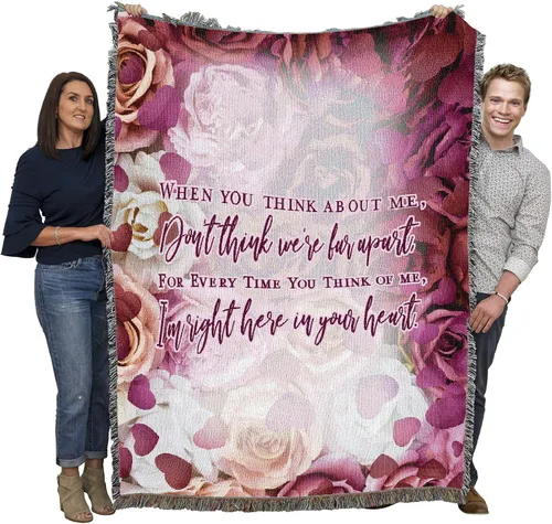 Vista 22 de Pure Country Weavers Manta con texto en inglés "I Am The Gentle Breeze Upon Your Face" con diseño de flores, para regalo de duelo y condolencia