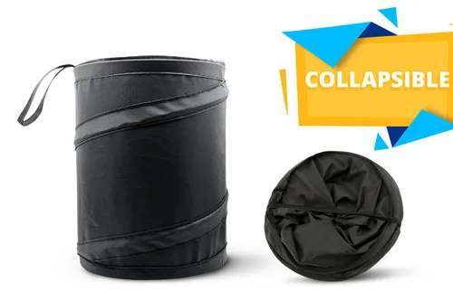 Vista 2 de Mavoro - Cubo de basura portátil a prueba de agua, plegable, Paquete de 1 Compact waterproof pop-up trash bin for car, truck or SUV; collapsible