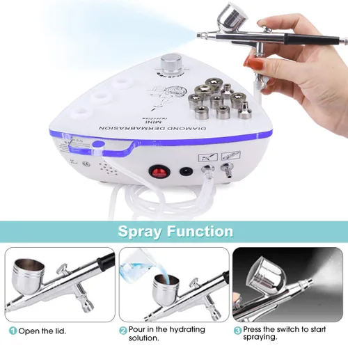 Vista 5 de Yofuly - Máquina de microdermoabrasión de diamante con pistola pulverizadora, potencia de succión profesional de 65-68 cmHg, máquina facial