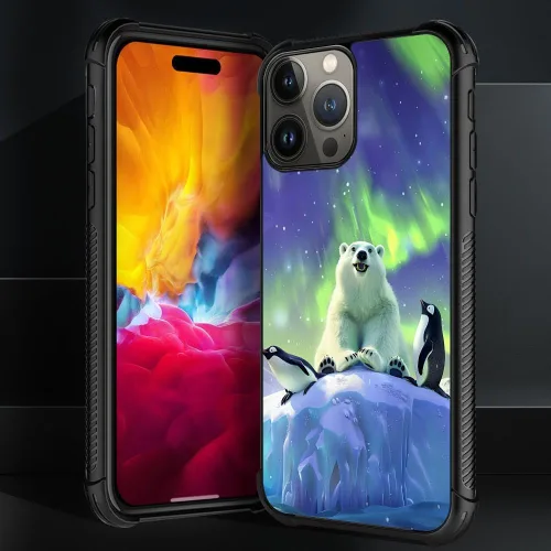 Vista 318 de Funda compatible con iPhone 15, diseño de elefantes africanos, diseño increíble a prueba de golpes, antiarañazos, carcasa trasera de policarbonato