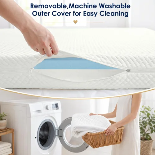 Vista 14 de SCHNAUZER HOME Colchón para cuna, colchón de espuma viscoelástica transpirable de doble cara para bebés y niños pequeños con funda extraíble