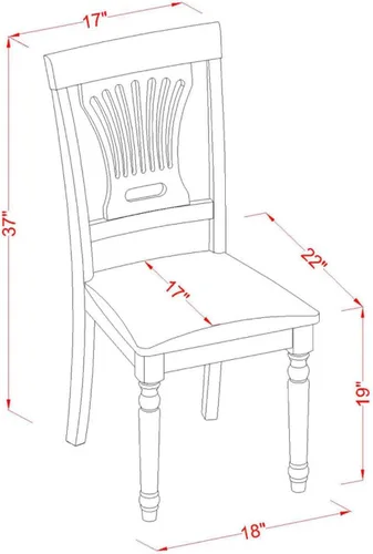 Vista 5 de East West Furniture PSPL5-SBR-C - Juego de mesa y sillas de cocina de 5 piezas, incluye una mesa de comedor rectangular con hoja de mariposa y 4