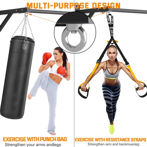 Vista 4 de Pull Up Bar Wall Mounted, Heavy Duty 650 lbs Capacity Chin Up Bar, 48" Multi-Grip Strength Training Pull-up Bars, for Home Gym Garage/Backyard Total