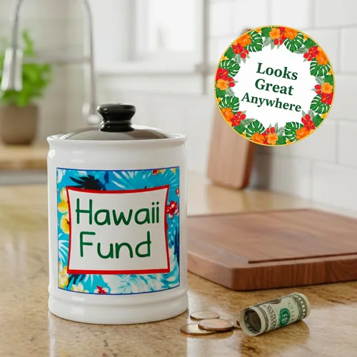 Vista 4 de Cottage Creek Tarros Hawaii Fund Travel Bank – Alcancía de cerámica para vacaciones y viajes esenciales para mujeres, hombres, parejas Regalo