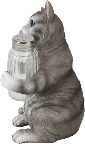 Vista 3 de Ebros Gift Gatito felino peludo de cristal para salero y pimentero, figura de 8.25 pulgadas de alto, loco para gatos, gatito, decoración de mascotas