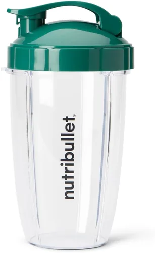 Vista 4 de nutribullet Vasos To-Go de 24 onzas y tapas abatibles de colores (negro/verde)