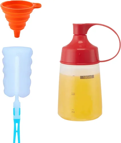 Vista 6 de Botellas exprimibles de condimentos para salsas, panqueques de plástico – boca ancha para cocina, ketchup mostaza, botella vacía para glaseado