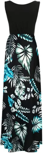 Vista 3 de Sherosa - Vestido largo de fiesta para mujer, bohemio, con estampado floral a rayas chevron, sin mangas, para el verano