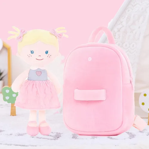 Vista 58 de Onetoo Mochila para niños pequeños, regalos de regreso a clases, mochilas para niñas y niños con muñecas de bebé ligeras y suaves en vestido