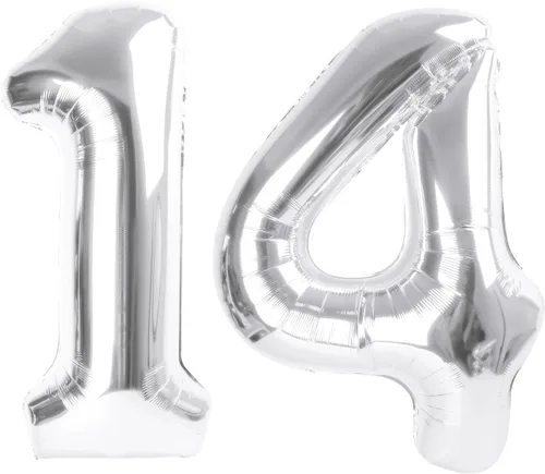 Vista 43 de Globos con números de 40 pulgadas, color negro, para decoraciones de cumpleaños de 10 a 100 años Jumbo 40In & Vibrant Color, With Hanging Holes