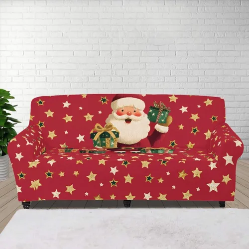 Vista 25 de Boatee Fundas de sofá de 1 pieza con diseño de copo de nieve azul, fundas elásticas para sofá, 1 cojín, protección de muebles, decoración para sala
