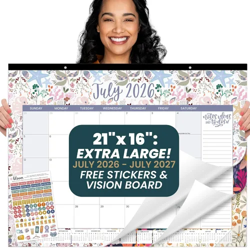 Vista 11 de bloom daily planners Calendario de escritorio 2026-2027 – Calendario de pared grande del año académico (julio de 2026 a julio de 2027) – 21 x 16