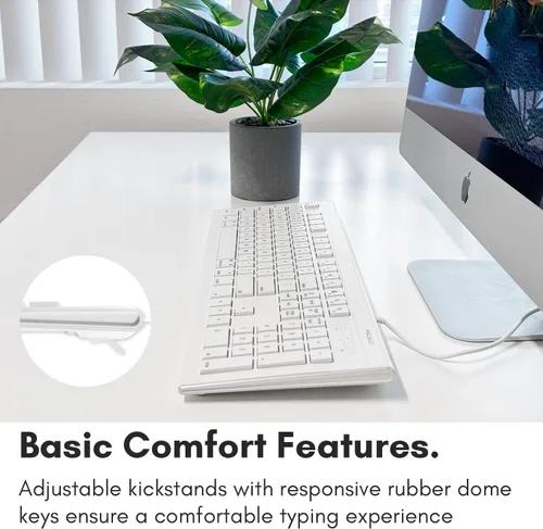 Vista 7 de Macally Combo de teclado y mouse con cable USB de 104 teclas con teclas de acceso directo de Apple para Mac, iMac, MacBook y PC con Windows