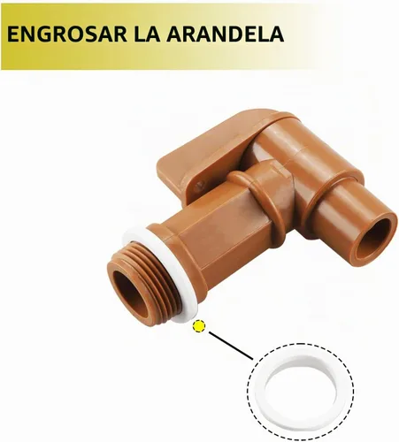 Vista 3 de Grifo de tambor con mango de plástico de 5 galones, grifo de barril para tambor de aceite o recipiente de agua de plástico o acero de 3/4 pulgadas