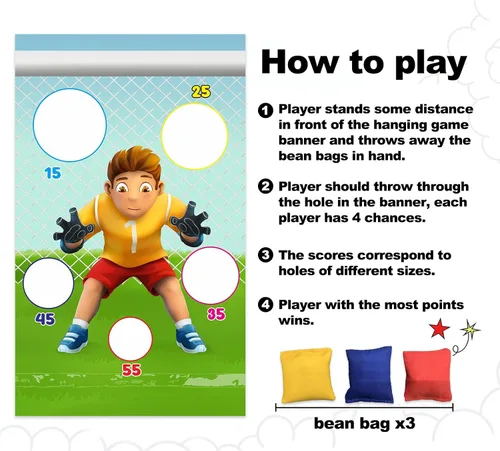 Vista 4 de Pancarta de juego de portero de fútbol, decoración temática de fútbol para interiores y exteriores, niños, niñas, fanáticos del fútbol, suministros