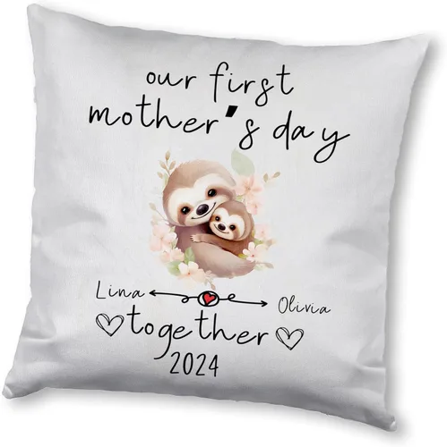 Vista 8 de Sloth Family Mother's Day, Personalised Pillow Case Decor for Home, Present for Mom, Grandmother, for Her Sloth 7