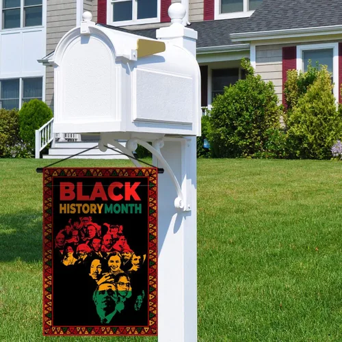 Vista 2 de Nepnuser Bandera de jardín del mes de la historia negra, decoración del festival del patrimonio africano afro americano, decoración para el patio