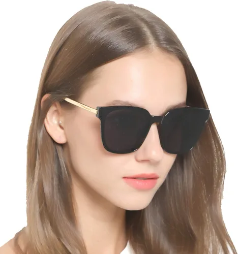 Vista 3 de Lentes de sol cuadrados de gran tamaño para mujer, lentes espejados U886