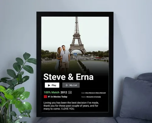 Vista 7 de Póster de película personalizado hecho a partir de tus fotos, regalo de San Valentín, aniversario, Navidad, póster de película personalizado, póster