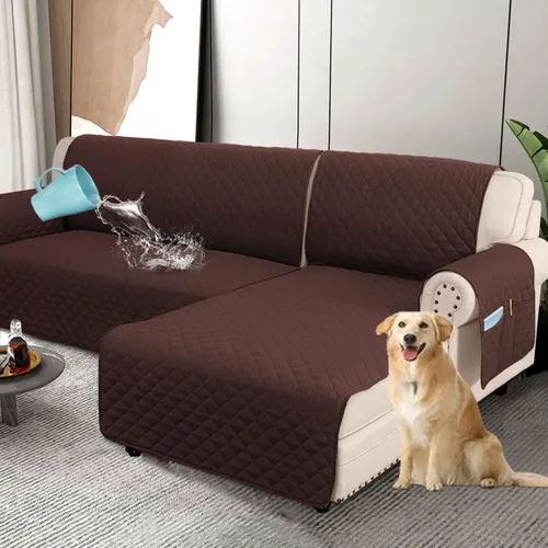 Vista 13 de H.VERSAILTEX Fundas de Sofá Seccional 100% Impermeables de 2 Piezas Fundas de Sofá en Forma de L Lavables para Perros Antideslizantes