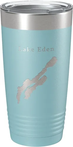 Vista 10 de Lake Eden Map Tumbler Travel Mug Insulated Laser Engraved Coffee Cup Vermont 20 oz Black