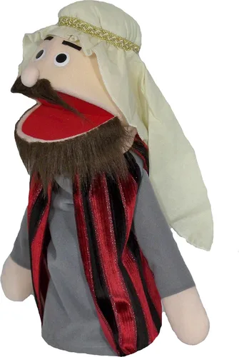 Vista 2 de Marioneta de hombre rico de la Biblia de 18 pulgadas, cabello castaño