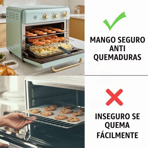 Vista 6 de Extractor de bandeja de horno tostador de convección para freidora de aire, 2 piezas, clip para parrillas