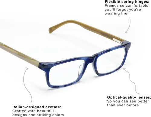 Vista 3 de eyebobs - Number Cruncher Gafas de lectura prémium para hombres y mujeres Marco rectangular