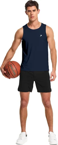 Vista 5 de DEMOZU Camiseta sin mangas para correr para hombre, para entrenamiento, gimnasio, atlética, muscular, tallas grandes y altas