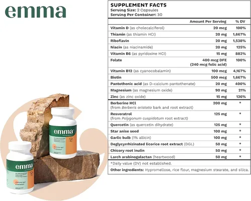 Vista 4 de Emma Paquete de limpieza para la salud intestinal y eliminación – Paquete completo de desintoxicación digestiva para hinchazón, metabolismo y apoyo