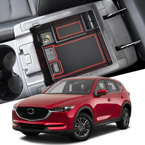 Vista 3 de HIGH FLYING Bandeja organizadora de guantes, consola central de reposabrazos para Mazda CX-5 2017-2021 2022 2023 2024 2025