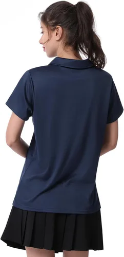 Vista 5 de Camiseta polo para mujer, camiseta de golf Dry Fit que absorbe la humedad, manga corta, deportiva, ropa deportiva, cuello con botones, entrenamiento