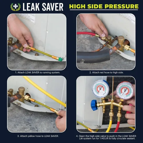 Vista 5 de Sellador de fugas refrigerante Leak Saver Direct Inject para sistemas pequeños Sellador de fugas AC para la mayoría de los sistemas HVAC de hasta