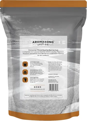 Vista 7 de Aromasong Sal de baño del mar muerto cruda, mínimamente limpia, contiene más minerales del mar muerto, incluyendo barro del mar muerto, sales 100%