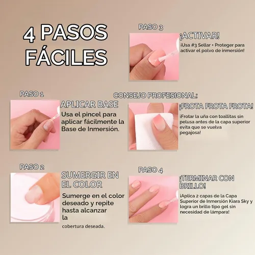 Vista 2 de Kiara Sky Kit de polvo de inmersión de manicura de color Tamaño mini Mini kit de inmersión