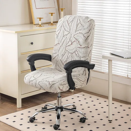 Vista 7 de Funda elástica para silla de computadora estampada, fundas elásticas para silla de oficina, con cremallera duradera, fundas elásticas para silla de 7