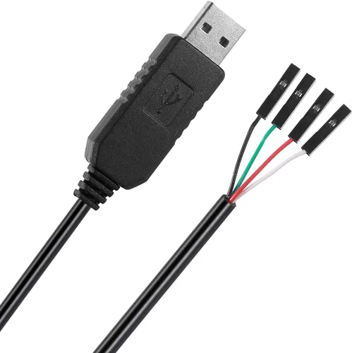 Vista 3 de Paquete de 2 adaptadores serie PL2303 PL2303HX USB a TTL, cable de depuración de 3.3 V con enchufe hembra de 4 pines, convertidor USB a RS232 TTL