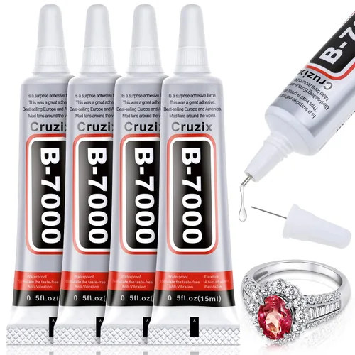 Vista 9 de B7000 - Pegamento para cuentas de joyería para hacer joyas, pegamento transparente de cristal 3.7 fl oz B7000+Plus pegamento superadhesivo multiusos