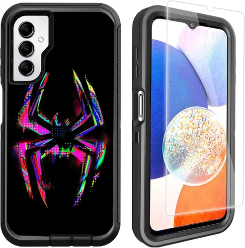 Vista 13 de Funda compatible con Samsung Galaxy A14 5G con protector de pantalla, protección de grado militar, resistente de 3 capas a prueba de golpes
