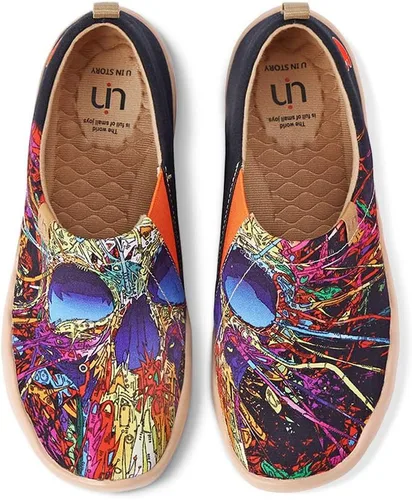 Vista 94 de UIN Zapatos de viaje para caminar para hombre, sin cordones, de lona, informales, ligeros, cómodos y modernos, diseño de perritos felices Ahhhhh
