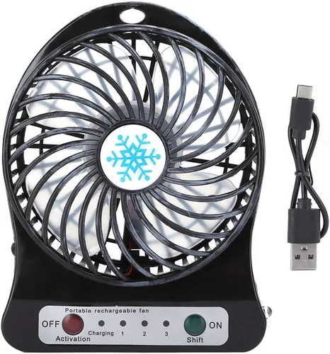 Vista 6 de Fabater Mini ventilador de escritorio recargable USB, ventilador de coche