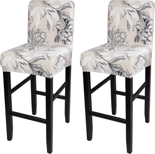Vista 52 de SearchI Juego de 2 fundas para taburetes de bar, fundas de asiento de taburete elásticas y lavables, fundas para sillas de altura de mostrador