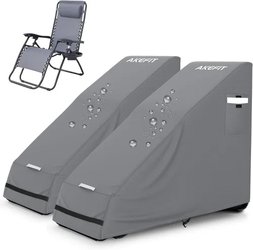 Vista 9 de AKEfit 1 funda para silla de gravedad cero, impermeable, plegable, para exteriores, con bolsa de almacenamiento, resistente a los rayos UV y al