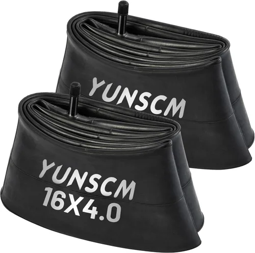Vista 5 de YUNSCM 2 tubos de bicicleta eléctrica de 16 x 4.0 pulgadas, tubos interiores de válvula Schrader de 16 x 4.0 pulgadas, compatibles con tubos