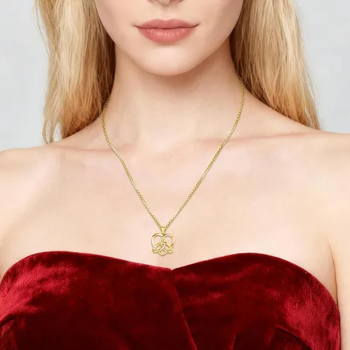 Vista 39 de Collar de pentagrama de plata de ley con triple luna, diosa celta, nudo celta, nudo de brujas, Ankh, sol y luna, Hécate, lilith, Santa Muerte