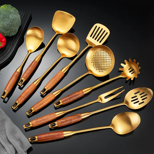 Vista 10 de Wok Utensilios para acero al carbono, espátula de wok de acero inoxidable de 17 pulgadas